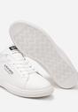 Białe Sznurowane Płaskie Buty Sportowe  z Ozdobnym Napisem Ruthmarie