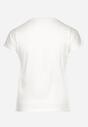 Biała Bluzka T-shirt z Napisem na Przodzie Vanneli