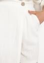 Białe Szorty Imitujące Spódniczkę Mini z Bawełny i Lnu Alaniela