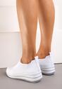 Białe Wsuwane Płaskie Buty Sportowe z Siateczkowego Materiału Alatarna