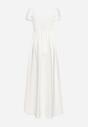 Biała Rozkloszowana Sukienka z Elastyczną Górą i Gumką w Talii Aliexava