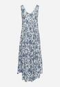 Biało-Niebieska Sukienka z Wzorem Paisley i Rozkloszowanym Dołem Biamira