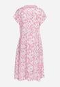 Różowa Koszulowa Sukienka z Bawełny Zapinana na Guziki Tesadia
