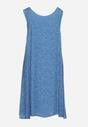 Niebieska Bawełniana Sukienka w Kropki bez Rękawów Zdobiona Guzikami Cavlena