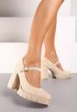 Pantofi cu toc Bej