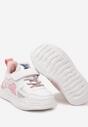 Biało-Różowe Buty Sportowe Sneakersy na Płaskiej Podeszwie na Rzep i ze Sznurowaniem z Ozdobnymi Wstawkami Fraestia