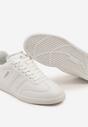 Białe Płaskie Klasyczne Buty Sportowe Sneakersy ze Sznurowaniem z Ozdobnym Noskiem i Paskami Timaela