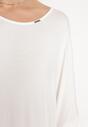Biała Wiskozowa Sukienka w Stylu T-shirt z Krótkim Rękawem Fianessa