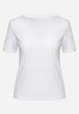 Biały Gładki T-shirt z Krótkim Rękawem Elldora