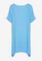 Niebieska Wiskozowa Sukienka Tunika z Napisem Neliada