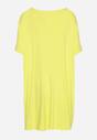 Żółta Wiskozowa Klasyczna Sukienka z Napisem Neliada