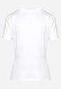 Biały T-shirt z Napisem i Cyrkoniami Fareia