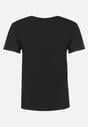 Czarny Bawełniany T-shirt z Ozdobnym Napisem Floerin