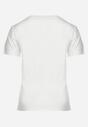Biały Bawełniany T-shirt z Ozdobnym Napisem Floerin