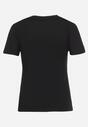 Czarny T-shirt z Bawełny z Krótkim Rękawem i Nadrukiem Tiaressa