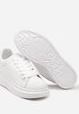 Białe Płaskie Klasyczne Buty Sportowe Sneakersy ze Sznurowaniem Sanesta
