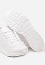 Białe Sneakersy przed Kostkę z Podeszwą Air i Perforacją Eloesie