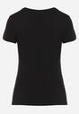 Czarny Bawełniany T-shirt Koszulka z Krótkim Rękawem Wemina