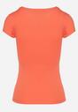 Pomarańczowy Bawełniany T-shirt z Ozdobnym Nadrukiem Ianestra
