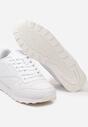 Białe Klasyczne Buty Sportowe Sneakersy na Płaskiej Podeszwie z Tłoczoną Cholewką Rannestra
