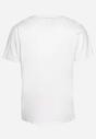 Biała Bawełniana Koszulka T-Shirt z Krótkim Rękawem i Ozdobnym Nadrukiem Branessa