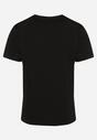 Czarna Bawełniana Koszulka T-Shirt z Krótkim Rękawem i Ozdobnym Nadrukiem Branessa