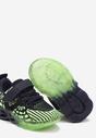 Granatowo-Zielone Buty Sportowe na Świecącej Podeszwie Zapinane na Rzep Efiori