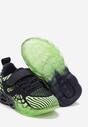 Granatowo-Zielone Buty Sportowe Zapinane na Rzep ze Świecącą Podeszwą Effine