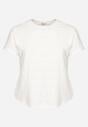 Biały T-shirt z Ażurowym Wzorem Mleassa