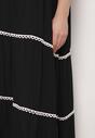 Czarna Bawełniana Sukienka z Krótkim Rękawem Camola