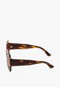 Ciemnobrązowe Okulary Przeciwsłoneczne z Szerokimi Oprawkami Gwalia