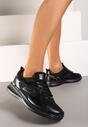 Czarne Płaskie Klasyczne Buty Sportowe Sneakersy ze Sznurowaniem Novantia