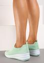Zielone Wsuwane Płaskie Buty Sportowe z Siateczkowego Materiału Alatarna