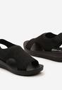 Czarne Wsuwane Klasyczne Sandały na Niskim Koturnie Eglemia