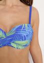 Niebieski Dwuczęściowy Komplet Bikini Biustonosz z Usztywnieniem Majtki Typu Figi Roseria
