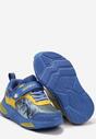 Niebieskie Płaskiej Buty Sportowe Sneakersy przed Kostkę z Ledami i Wiązaniem Leremia