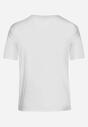 Biały T-shirt z Nadrukiem i Cyrkoniami Moarinas
