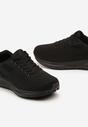 Czarne Klasyczne Sznurowane Buty Sportowe Sneakersy na Płaskiej Podeszwie z Perforacją Lavonnia