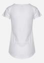 Biały Klasyczny T-shirt z Bawełny Ozdobiony Nadrukiem Getantia