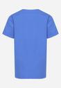 Niebieska Koszulka T-shirt z Zabawnym Nadrukiem Sivalia