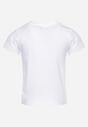 Biała Koszulka T-shirt z Elastycznej Bawełny z Zabawnym Nadrukiem Varnalia