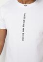 Biała Bawełniana Koszulka T-Shirt z Krótkim Rękawem i Nadrukiem Trinalia