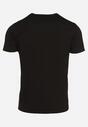 Czarna Bawełniana Klasyczna Koszulka ze Zwierzęcym Motywem Klobia