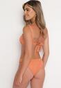 Pomarańczowe Dwuczęściowe Bikini Biustonosz Wiązany na Plecach Majtki Typu Figi Tiamanis