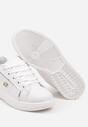 Białe Sneakersy z Ekoskóry na Grubej Podeszwie z Metalicznymi Wstawkami Risline