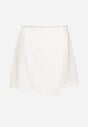 Białe Spódnico-Szorty z Wysokim Stanem Zapinane na Suwak Nestadella
