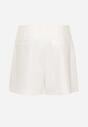 Białe Spódnico-Szorty z Wysokim Stanem Zapinane na Suwak Nestadella