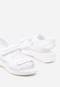 Białe Płaskie Sandały Sportowe z Perforacją Zapinane na Rzep Tessabelle
