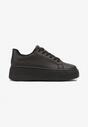 Czarne Casualowe Sneakersy na Grubej Podeszwie Tiadonia