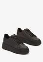 Czarne Casualowe Sneakersy na Grubej Podeszwie Tiadonia